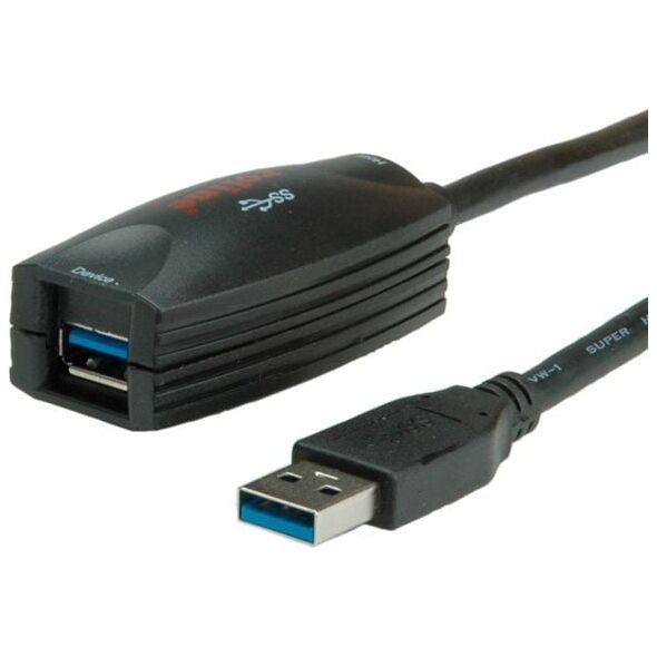 Kabel USB Roline USB-A - 5 m Czarny (12.04.1096)