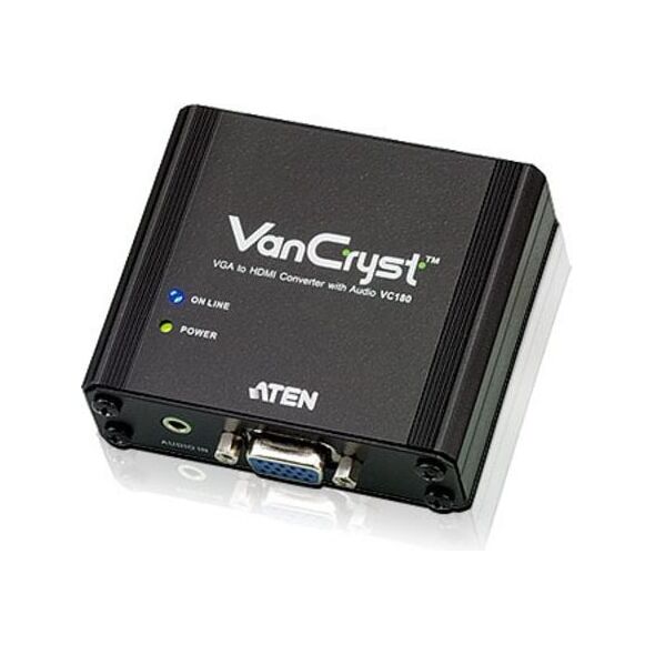 Adapter AV Aten HDMI - D-Sub (VGA) + Jack 3.5mm czarny (VC180-AT-G)