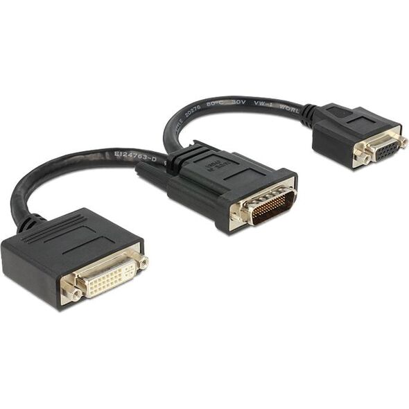 Adapter AV Delock DMS-59 - DVI-I + VGA czarny (65555)