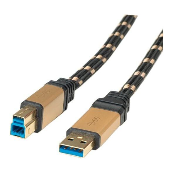 Kabel USB Roline USB-A - 3 m Czarny Złoty (11.02.8903)