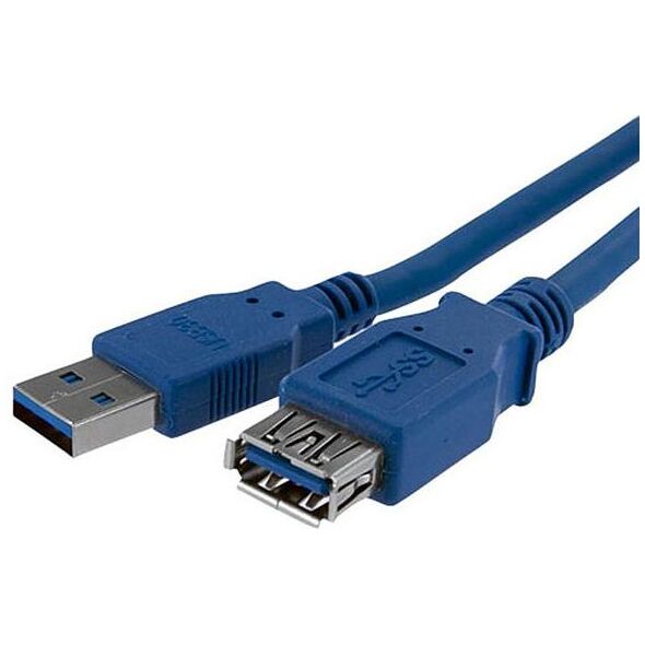 Kabel USB StarTech USB-A - USB-A 1 m Niebieski (USB3SEXT1M)