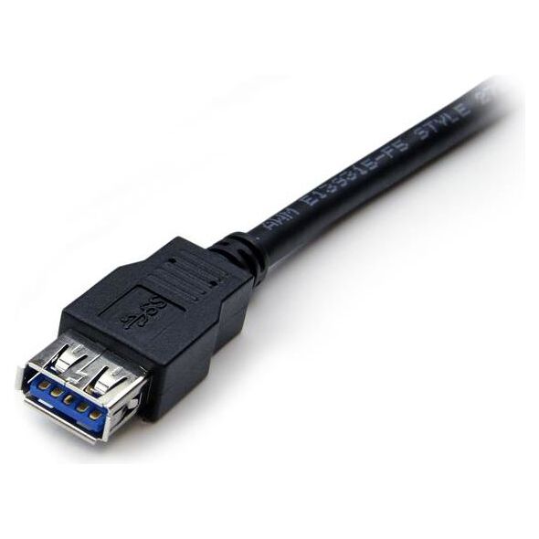 Kabel USB StarTech USB-A - USB-A 1 m Czarny (USB3SEXT1MBK)