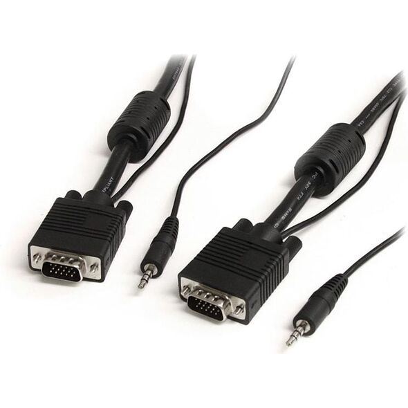 Kabel StarTech D-Sub (VGA) - D-Sub (VGA) + Jack 3.5mm 5m czarny (MXTHQMM5MA)