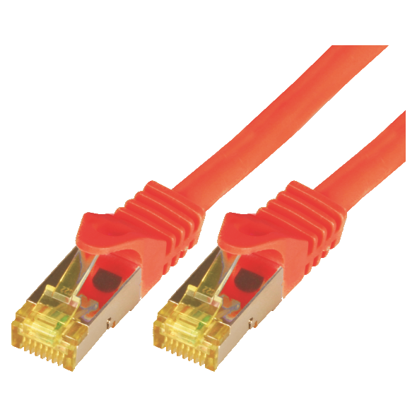 Mcab Patchcord, Cat7, S-FTP, PIMF, LSZH, 0.25m, czerwony (3728)