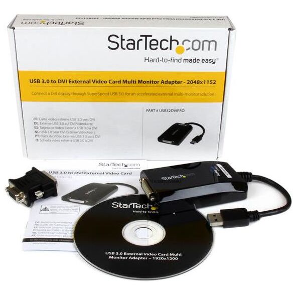 Adapter USB StarTech USB - DVI Czarny  (USB32DVIPRO)