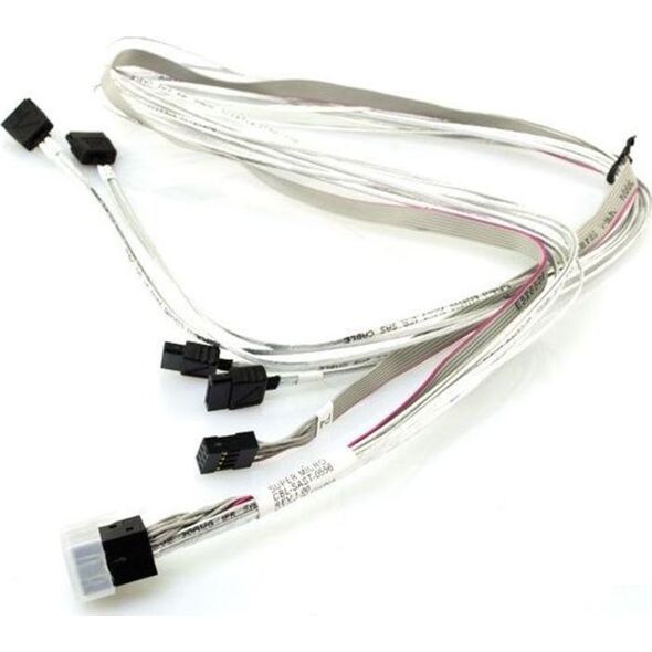 SuperMicro SFF 8643 - SATA x4, 0.75m, Biały (CBL-SAST-0556)