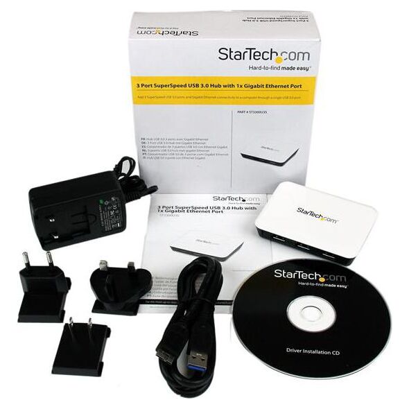 HUB USB StarTech 1x RJ-45  + 3x USB-A 3.0 (ST3300U3S)