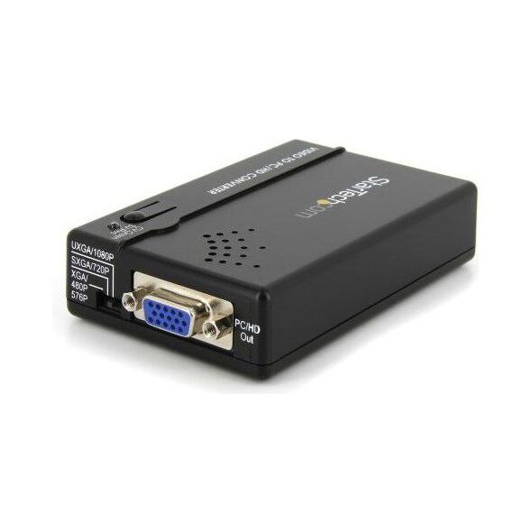 Adapter AV StarTech Composite Video - S-Video - D-Sub (VGA) czarny (VID2VGATV2)