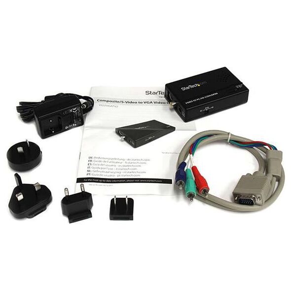 Adapter AV StarTech Composite Video - S-Video - D-Sub (VGA) czarny (VID2VGATV2)