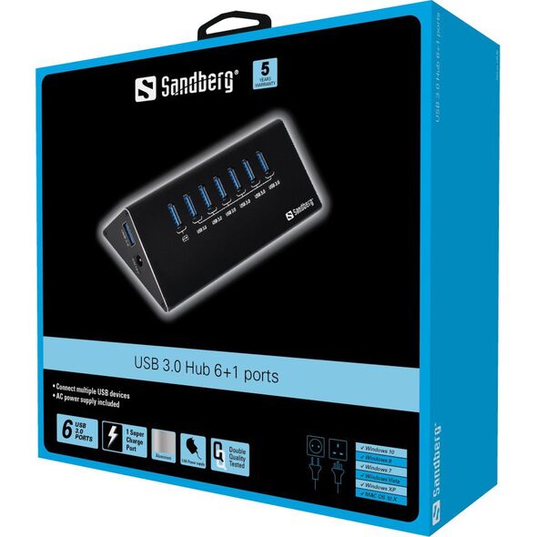 HUB USB Sandberg 7x USB-A 3.0 (133-82)