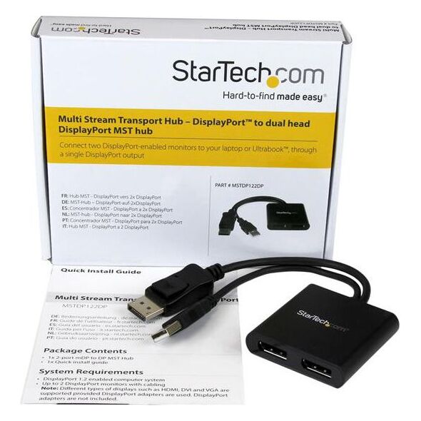 StarTech DisplayPort - DisplayPort, 0.06, Czarny (MSTDP122DP)