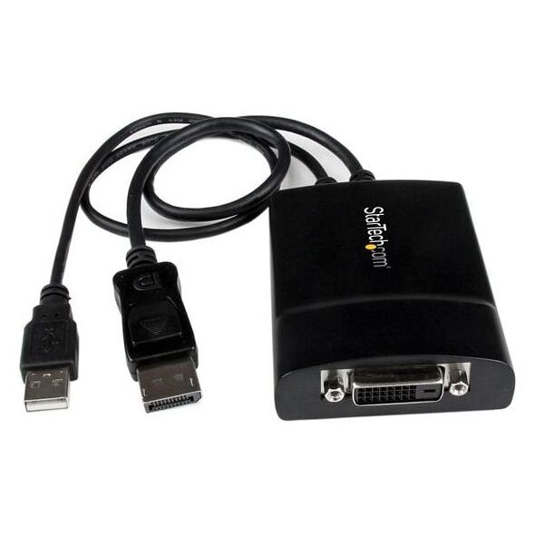 Adapter AV StarTech DVI-D - DisplayPort + USB-A czarny (DP2DVID2)