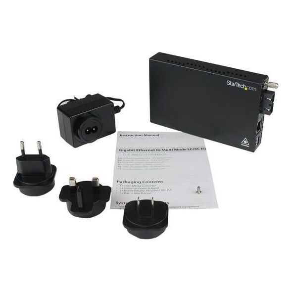 Konwerter światłowodowy StarTech ETHERNET MM FIBER CONVERTER ST (ET90110ST2)
