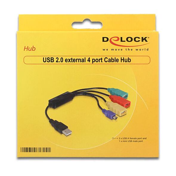 HUB USB Delock 3x USB-A 2.0 (61724)