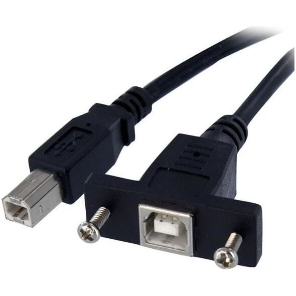 Kabel USB StarTech USB-B - USB-B 0.3 m Czarny (USBPNLBFBM1)