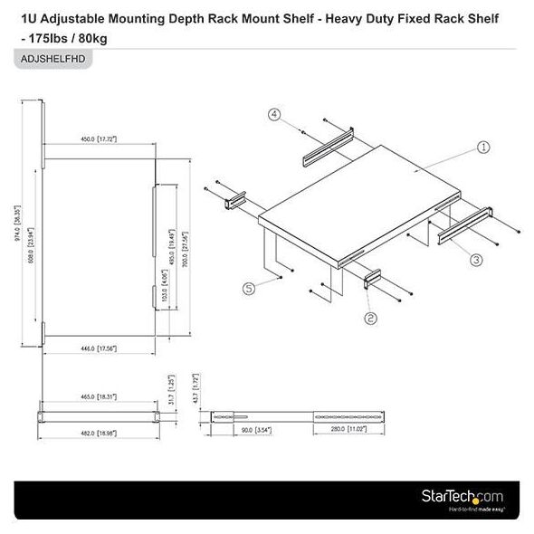 StarTech Heavy Duty Fixed (ADJSHELFHD)