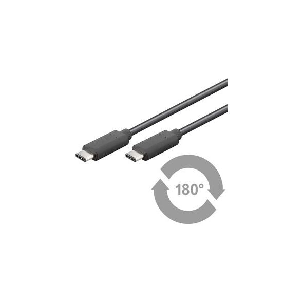 Kabel USB Goobay USB-C - USB-C 1 m Czarny (67976)