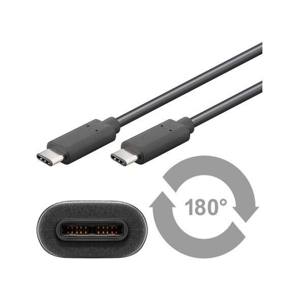 Kabel USB Goobay USB-C - USB-C 1 m Czarny (67976)