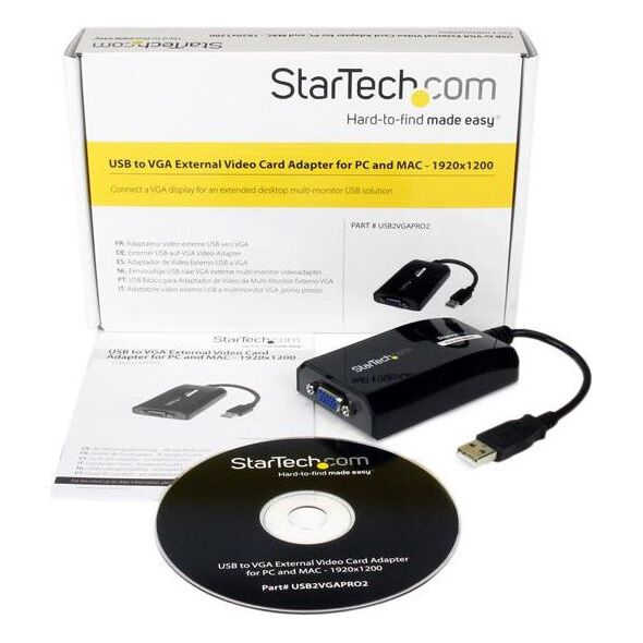 Adapter USB StarTech USB - VGA Czarny  (USB2VGAPRO2)