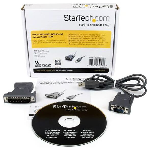 Kabel USB StarTech USB-A - DB-9 0.9 m Szary (ICUSB232DB25)