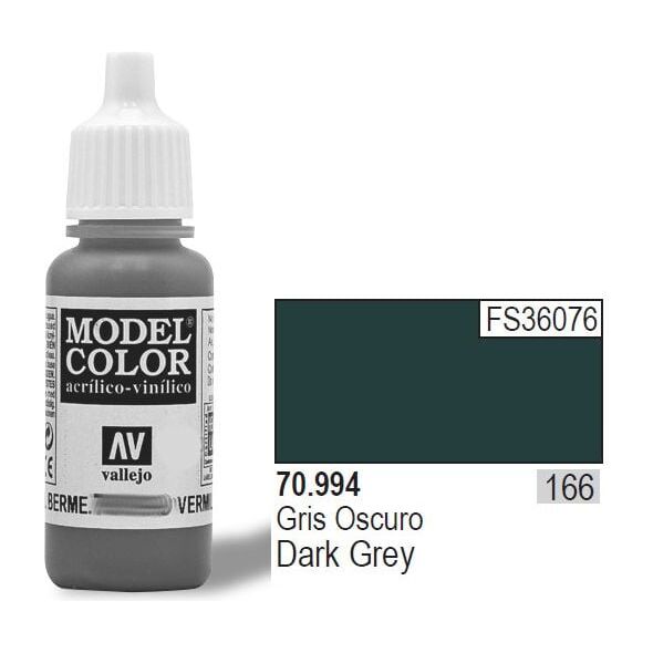 Vallejo Farba Nr166 Dark Grey Matt 17ml - 70994