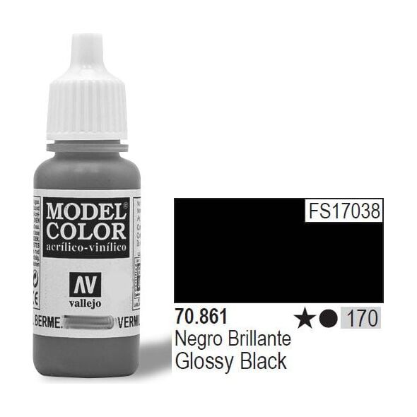 Vallejo VALLEJO Farba Nr170 Glossy Black 17ml - 70861