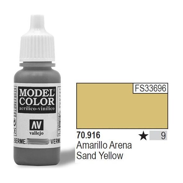 Vallejo Farba Nr9 Sand Yellow Matt 17ml - 70916