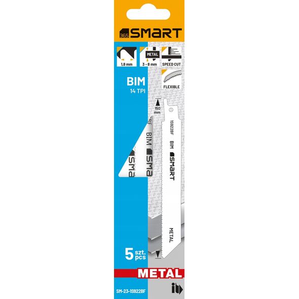 Smart brzeszczot do piły szablastej 150 mm 14 tpi speed metal 5szt