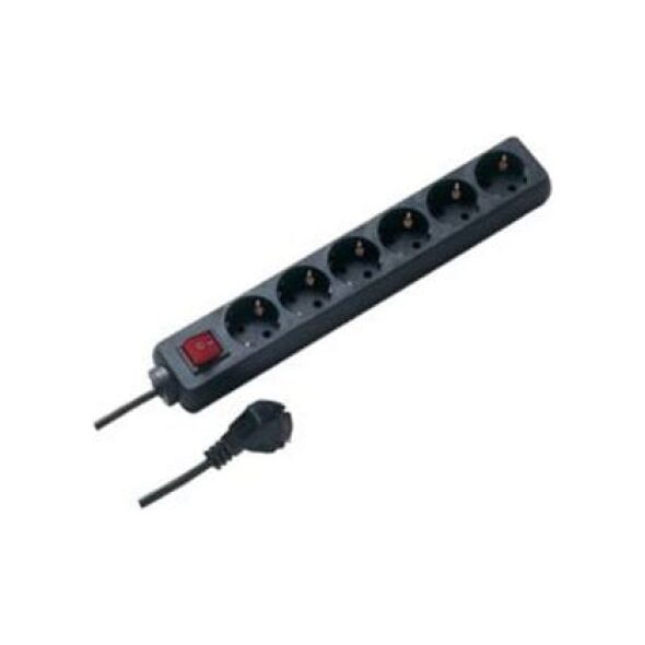 Listwa zasilająca REV 6 gniazd 1.4 m czarna (512380555)