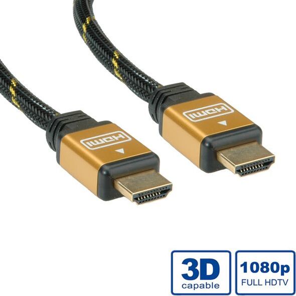 Kabel Roline HDMI - HDMI 3m czarny złoty (11885563)