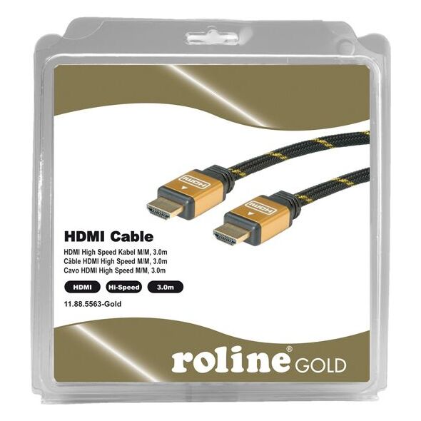 Kabel Roline HDMI - HDMI 3m czarny złoty (11885563)