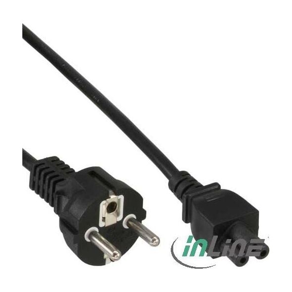 Kabel zasilający InLine do notebooków Schuko-C5 3m czarny (16656K)
