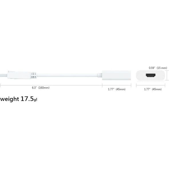 Kabel j5create 0.15m biały (JDA158)