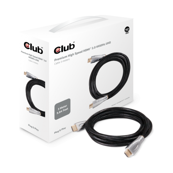 Kabel Club 3D HDMI - HDMI 3m srebrny (CAC-1310)