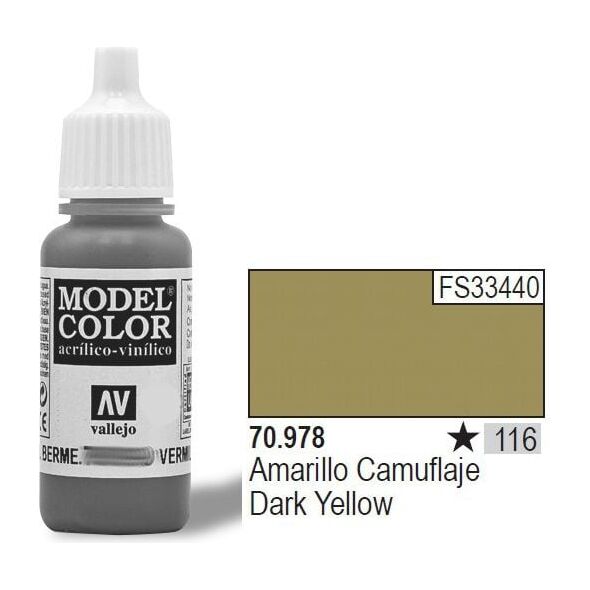 Vallejo Farba Nr116 Dark Yellow 17ml