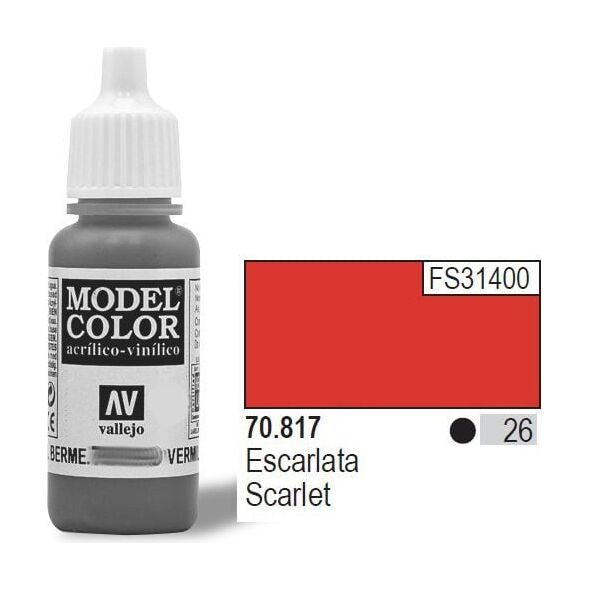 Vallejo Farba Nr26 Scarlet Matt 17ml
