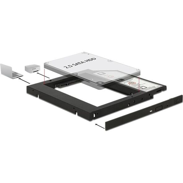 Kieszeń Delock Slim SATA 5.25″ - SATA 2.5" (62669)