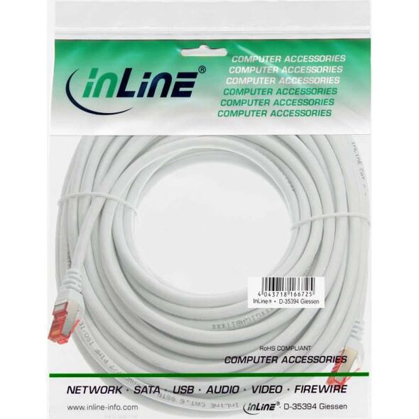 InLine Patchcord S/FTP, PiMF, Cat.6, PVC, biały 50m (76455W)