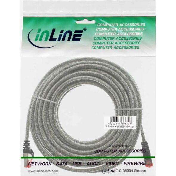 InLine Patchcord S/FTP, PiMF, Cat.6, PVC, przeźroczysty 25m (76425T)