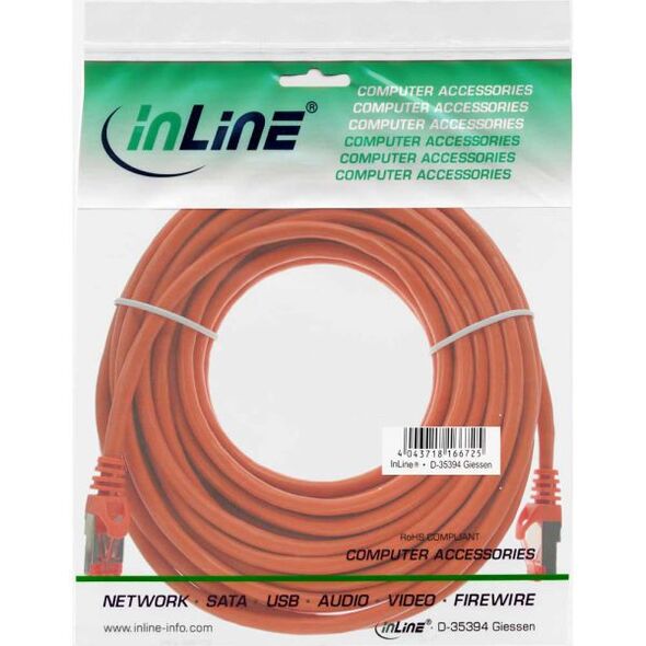 InLine Patchcord S/FTP, PiMF, Cat.6, PVC, pomarańczowy 30m (76430O)