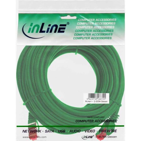 InLine Patchcord S/FTP, PiMF, Cat.6, PVC, zielony 25m (76425G)