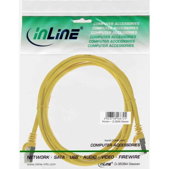 InLine Patchcord SF/UTP, Cat.5e, żółty 2m (72502Y)