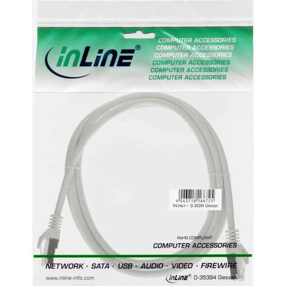 InLine Patchcord SF/UTP, Cat.5e, biały 3m (72503W)