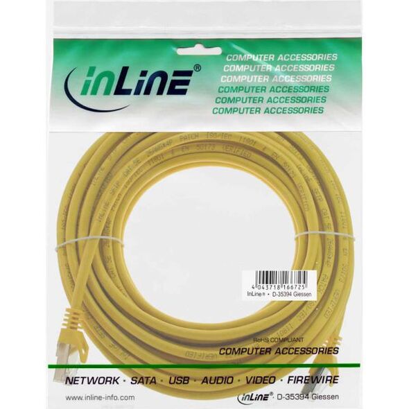 InLine Patchcord SF/UTP, Cat.5e, żółty 15m (72515Y)