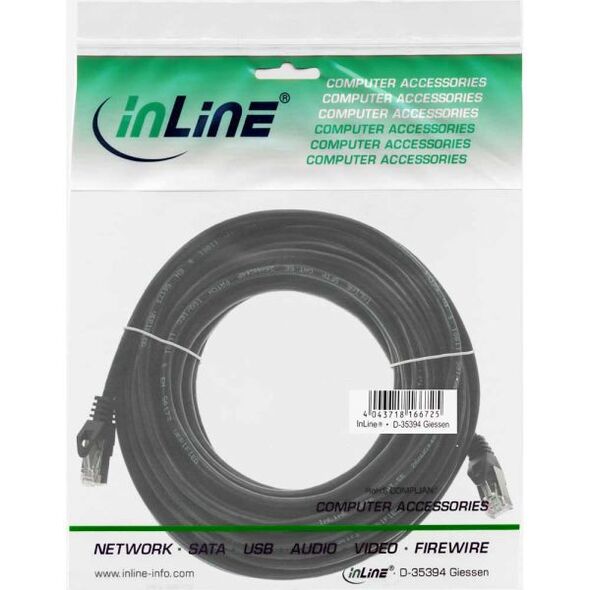 InLine Patchcord SF/UTP, Cat.5e, czarny 20m (72520S)