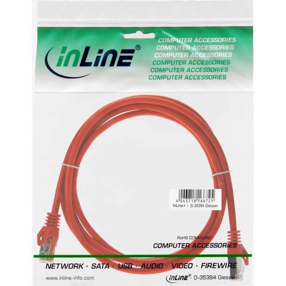 InLine Patchcord SF/UTP, Cat.5e, pomarańczowy 0.25m (72522O)