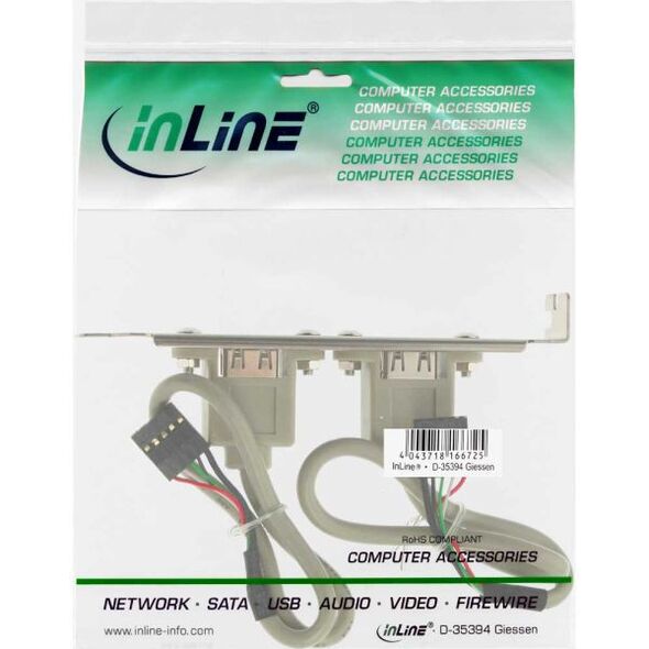 InLine Śledź 2x USB 2.0 Typ A żeński (33390)