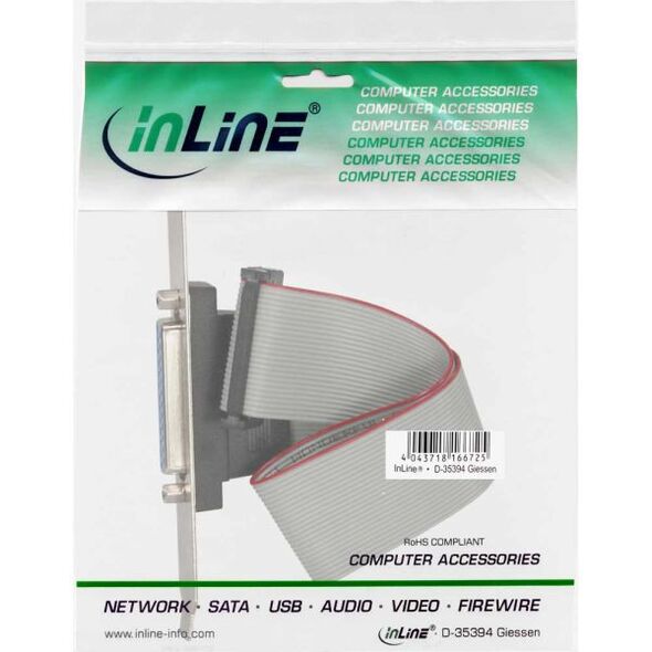 InLine Śledź LPT1 DB25 żeński 50cm (33225A)