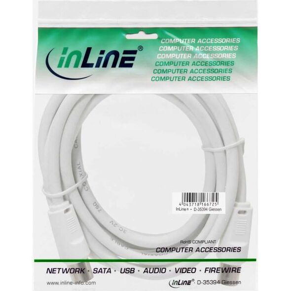 Kabel InLine Antenowy 3m biały (69403)