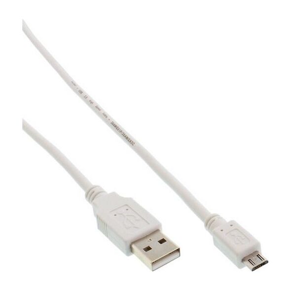 Kabel USB InLine USB-A - microUSB 5 m Biały (31750W)